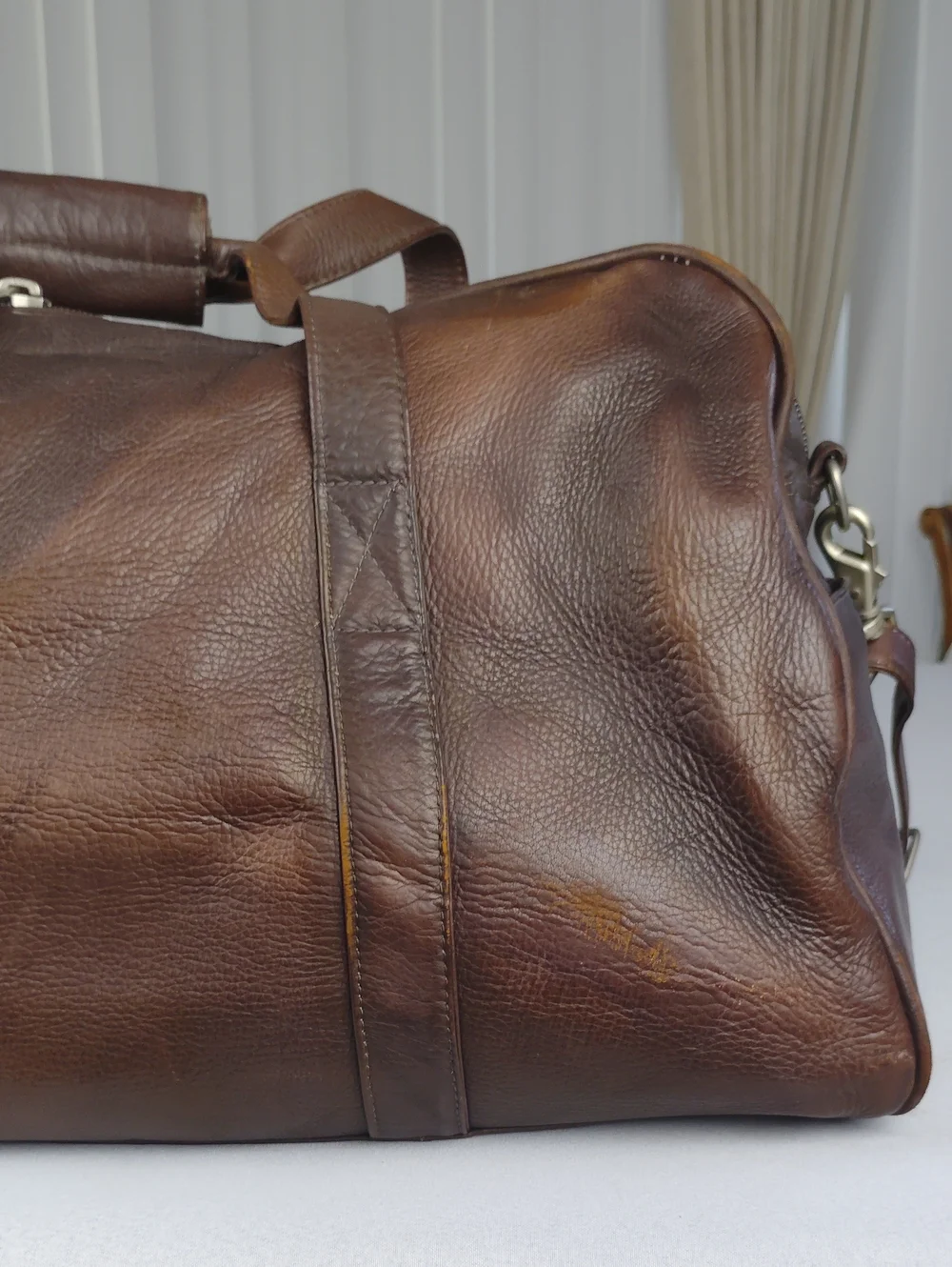 Latico N.J. USA ESPN Vintage Leather Duffel Bag.